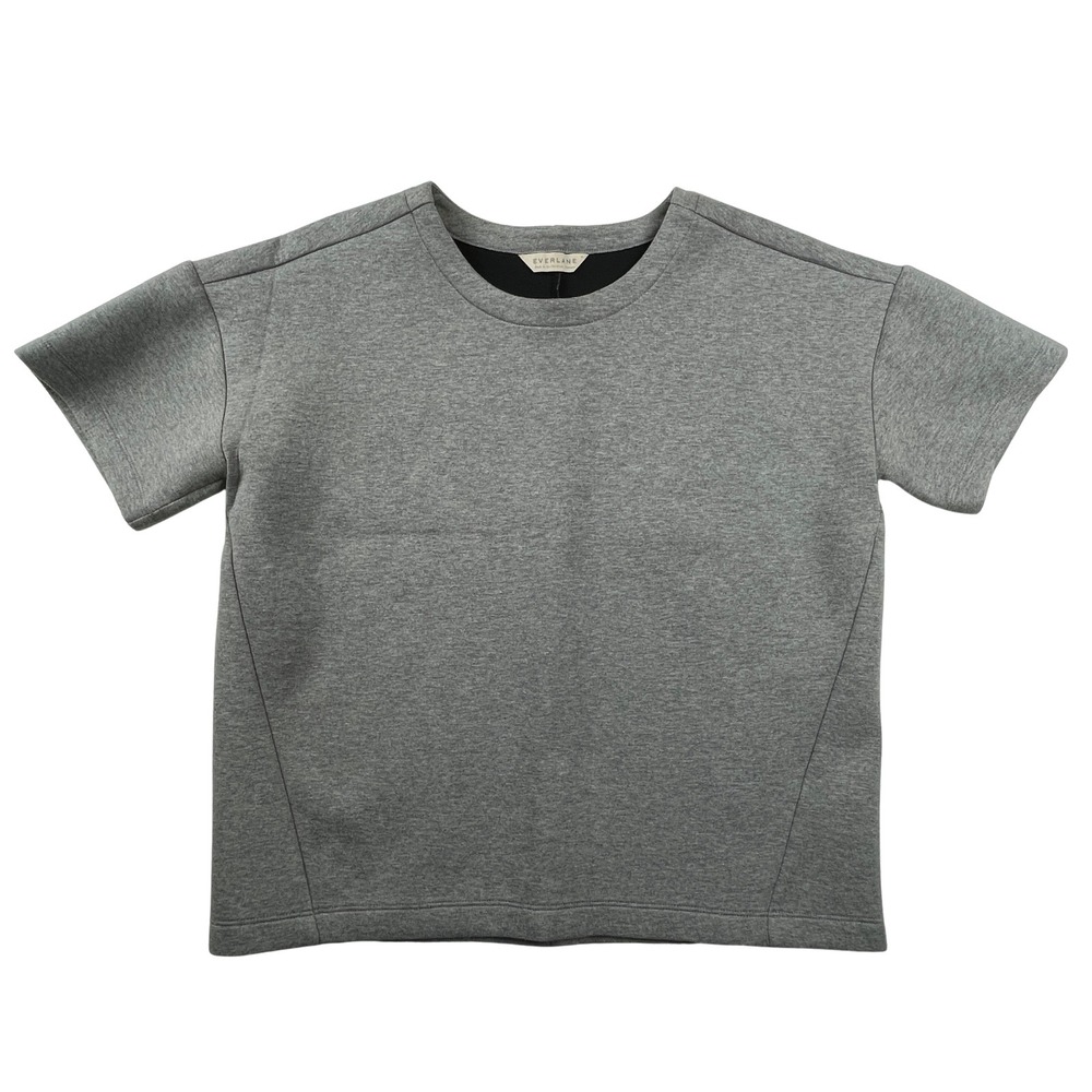 Everlane Short Sleeve Scuba Top Boxy Structured Sweatshirt Gray Women's Medium